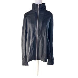 Rag & Bone Women's Japanese Knit Super Fine Wool Full Zip Sweatshirt Black XL NW